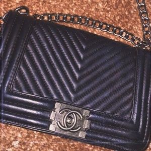 Chanel Boy Flap Chevron Nubuck old medium